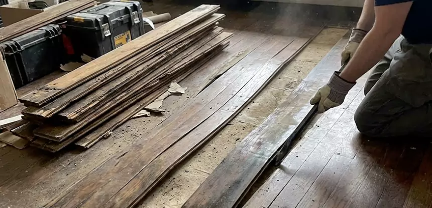 Wood Veneer Water Damage Repair Prairie Village